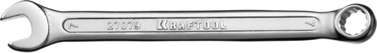 Фотография Ключ 27079-07 комбинированный KRAFTOOL , Cr-V, хромированное покрытие, 7х119мм