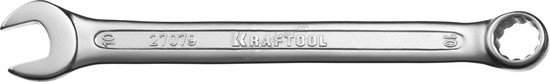Фотография Ключ 27079-10 комбинированный KRAFTOOL , Cr-V, хромированное покрытие, 10х149мм