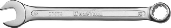 Фотография Ключ 27079-12 комбинированный KRAFTOOL , Cr-V, хромированное покрытие, 12х169мм