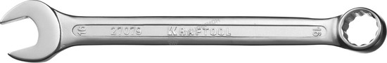 Фотография Ключ 27079-16 комбинированный KRAFTOOL , Cr-V, хромированное покрытие, 16х209мм