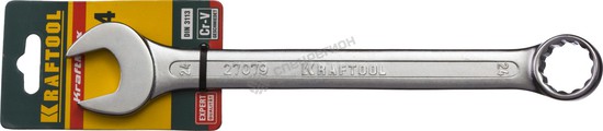 Фотография Ключ 27079-24 комбинированный KRAFTOOL , Cr-V, хромированное покрытие, 24х289мм