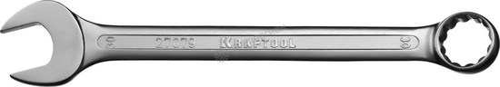 Фотография Ключ 27079-30 комбинированный KRAFTOOL , Cr-V, хромированное покрытие, 30х349мм