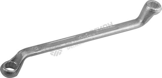 Фотография Ключ 2708-12-13 накидной СИБИН, изогнутый оцинкованный, 12х13мм