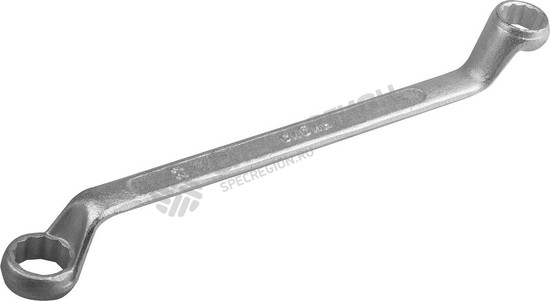 Фотография Ключ накидной СИБИН, изогнутый оцинкованный, 19х22мм 2708-19-22