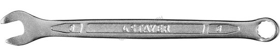 Фотография Ключ STAYER "PROFI" гаечный комбинированный, Cr-V сталь, хромированный, 6мм 27081-06
