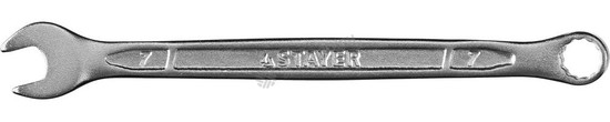 Фотография Ключ STAYER "PROFI"" гаечный комбинированный, Cr-V сталь, хромированный, 7мм 27081-07