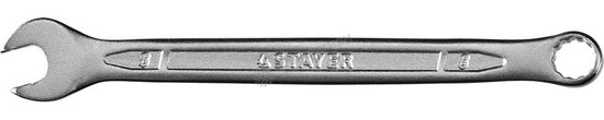 Фотография Ключ STAYER "PROFI"" гаечный комбинированный, Cr-V сталь, хромированный, 8мм 27081-08