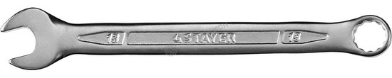 Фотография Ключ STAYER "PROFI"" гаечный комбинированный, Cr-V сталь, хромированный, 13мм 27081-13