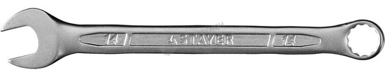 Фотография Ключ STAYER "PROFI"" гаечный комбинированный, Cr-V сталь, хромированный, 14мм 27081-14
