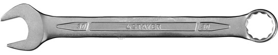 Фотография Ключ STAYER "PROFI"" гаечный комбинированный, Cr-V сталь, хромированный, 30мм 27081-30