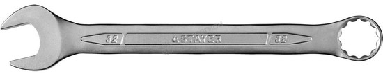Фотография Ключ STAYER "PROFI"" гаечный комбинированный, Cr-V сталь, хромированный, 32мм 27081-32
