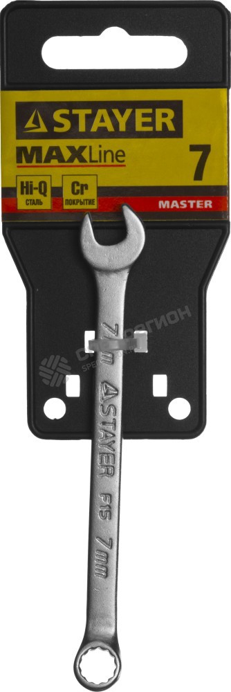 Фотография Ключ STAYER "MASTER" гаечный комбинированный, хромированный, 7мм 27085-07