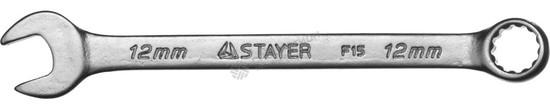 Фотография Ключ STAYER "MASTER" гаечный комбинированный, хромированный, 12мм 27085-12