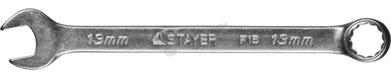 Фотография Ключ STAYER "MASTER" гаечный комбинированный, хромированный, 13мм 27085-13