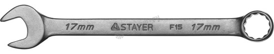 Фотография Ключ STAYER "MASTER" гаечный комбинированный, хромированный, 17мм 27085-17