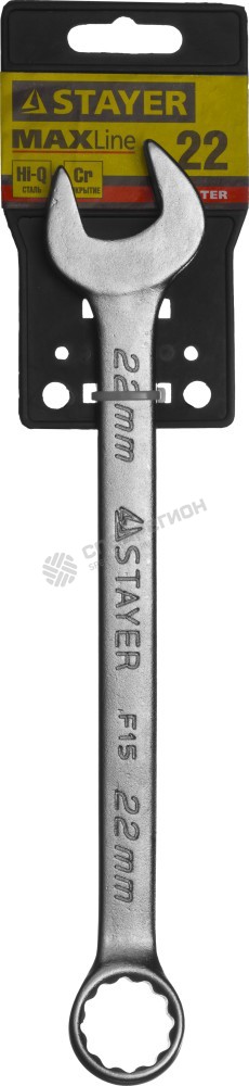 Фотография Ключ STAYER "MASTER" гаечный комбинированный, хромированный, 22мм 27085-22