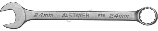 Фотография Ключ STAYER "MASTER" гаечный комбинированный, хромированный, 24мм 27085-24