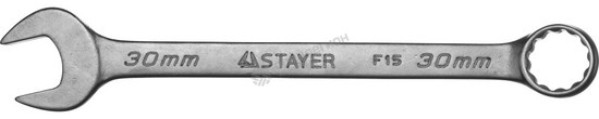 Фотография Ключ STAYER "MASTER" гаечный комбинированный, хромированный, 30мм 27085-30