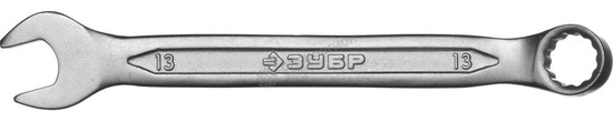 Фотография Ключ ЗУБР "МАСТЕР" гаечный комбинированный, Cr-V сталь, хромированный, 13мм 27087-13