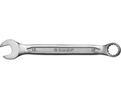 Ключ ЗУБР "МАСТЕР" гаечный комбинированный, Cr-V сталь, хромированный, 15мм 27087-15