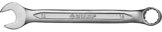 Фотография Ключ ЗУБР "МАСТЕР" гаечный комбинированный, Cr-V сталь, хромированный, 16мм 27087-16