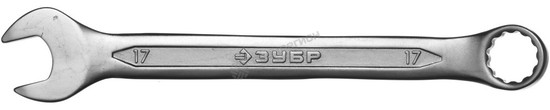 Фотография Ключ ЗУБР "МАСТЕР" гаечный комбинированный, Cr-V сталь, хромированный, 17мм 27087-17