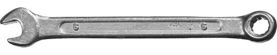 Фотография Ключ комбинированный гаечный СИБИН, белый цинк, 6 мм 27089-06