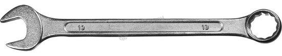 Фотография Ключ комбинированный гаечный СИБИН, белый цинк, 19 мм 27089-19