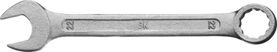 Фотография Ключ комбинированный гаечный ЗУБР "СТАНДАРТ", оцинкованный, 22мм 27112-22