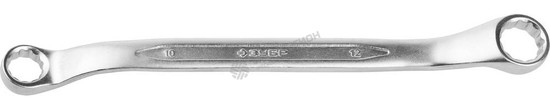 Фотография Ключ ЗУБР "ПРОФИ" гаечный накидной изогнутый, Cr-V сталь, хромированный, 10х12мм 27132-10-12