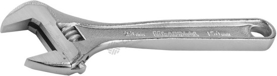 Фотография Ключ KRAFTOOL разводной,Cr-V,хромир покрытие,эргоном рукоятка,увелич зев,угол наклона губок 15град,1