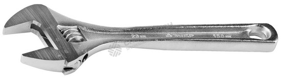 Фотография Ключ 27260-15 ЗУБР "ЭКСПЕРТ" разводной,Cr-V,хромир покрытие,эргоном рукоятка,увелич зев,угол наклона