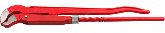 Фотография Ключ трубный рычажный ЗУБР "ЭКСПЕРТ", тип "S", изогнутые губки для труднодоступных мест, цельнокован