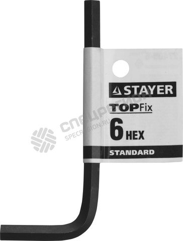 Фотография Ключ имбусовый STAYER "STANDARD", сталь, черный, 6мм 27405-6