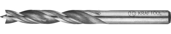 Фотография Сверло по дереву Kraftool спиральное, двухленточное 10 мм x 120 мм, М-образная заточка