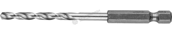 Фотография Сверло 29623-093-4 ЗУБР "ЭКСПЕРТ" по металлу шестигранный хвостовик 1/4", быстрорежущая сталь Р6М5, 