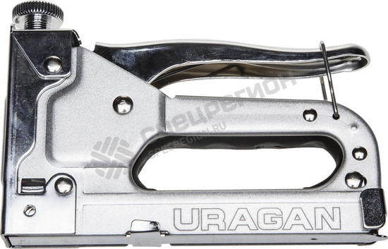 Фотография Пистолет 31531 URAGAN скобозабивной металлический пружинный, регулируемый, тип 53, 4-14мм