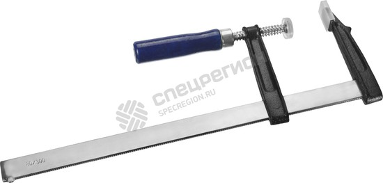 Фотография Струбцина DEXX, тип "F", деревянная ручка, стальная закаленная рейка, 80х300мм 3205-80-300