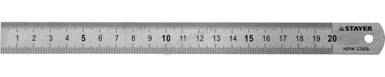 Фотография Линейка 3427-020_z01 STAYER "PROFI" нержавеющая, двухсторонняя гравированная шкала, 0,2м