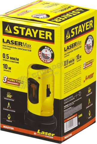 Фотография Дальномер лазерный Stayer "MASTER" "LASER-Max" самовыравнивающийся, точность +/-1 мм/м, дальность 10 м.