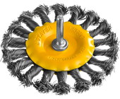 Щетка STAYER "PROFESSIONAL" дисковая со шпилькой, жгутированные пучки стальной проволоки 0,5мм, d=10