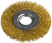 Щетка STAYER "PROFESSIONAL" дисковая  для УШМ, витая стальная латунированная проволока 0,3мм, 100мм/