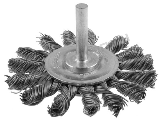 Фотография Щетка 3522-075_z01 ЗУБР "ЭКСПЕРТ" дисковая для дрели, плетеные пучки стальной закаленной проволоки 0
